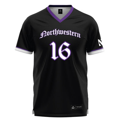 Northwestern - NCAA Women's Lacrosse : Nicole Miles - Black Lacrosse Jersey -0