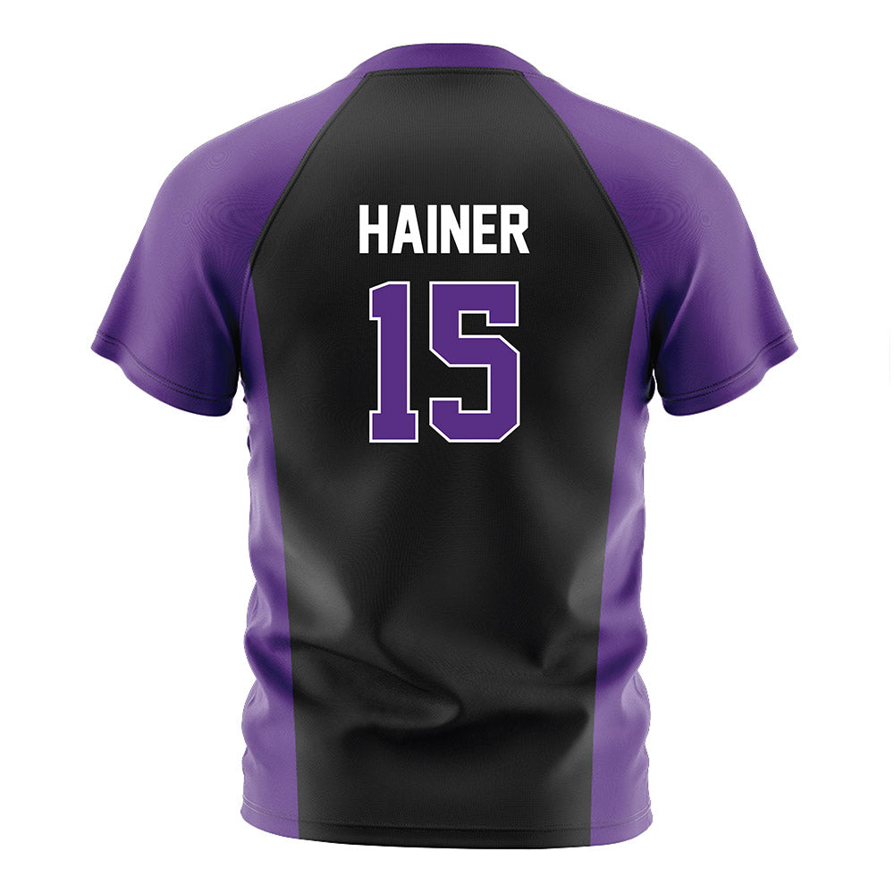 Northwestern - NCAA Men's Soccer : Doug Hainer - Black Soccer Jersey-1