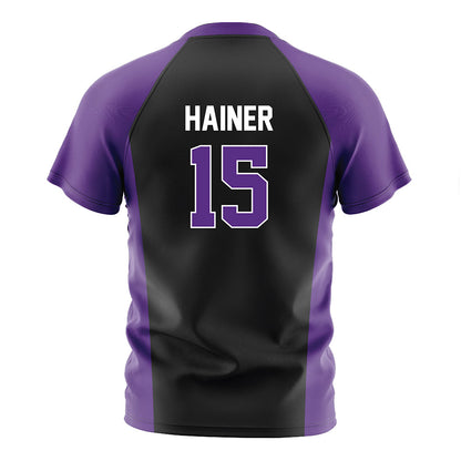 Northwestern - NCAA Men's Soccer : Doug Hainer - Black Soccer Jersey-1