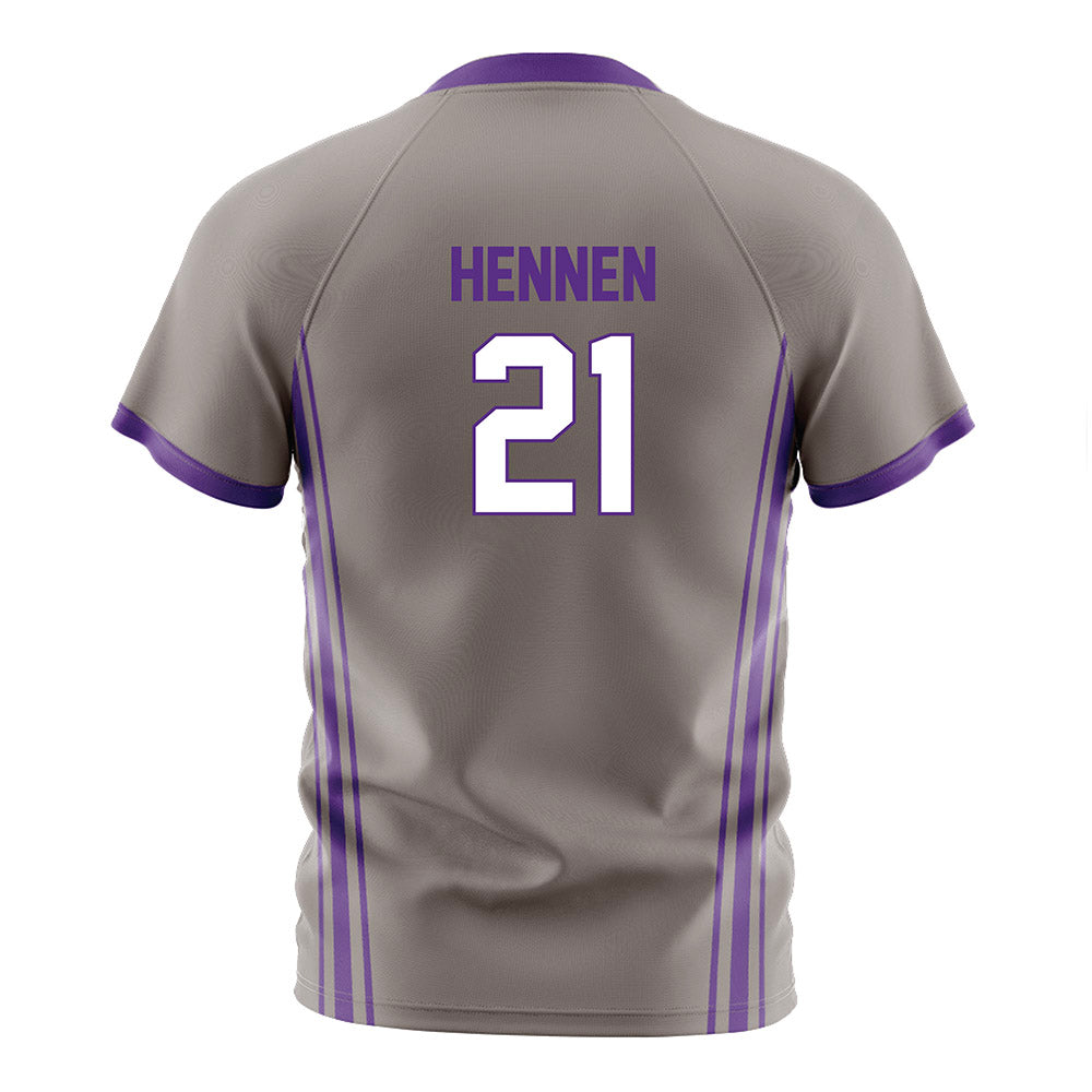 Northwestern - NCAA Women's Soccer : Kate Hennen - Gray Soccer Jersey