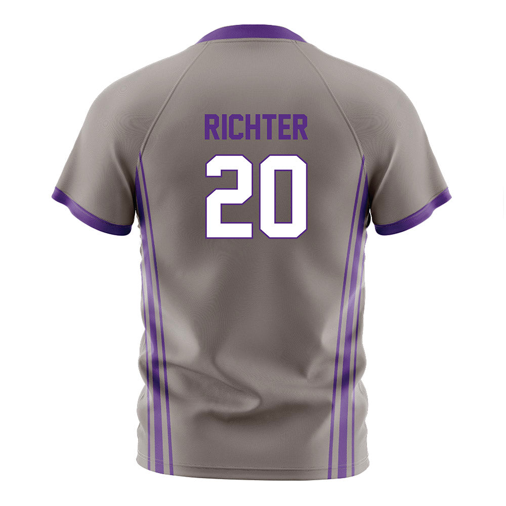 Northwestern - NCAA Men's Soccer : Henri Richter - Grey Soccer Jersey