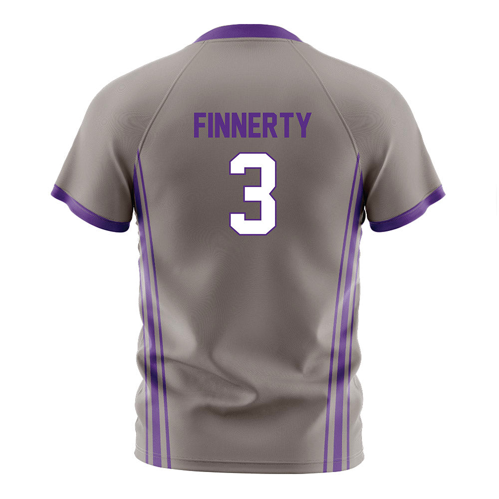 Northwestern - NCAA Women's Soccer : Maddie Finnerty - Gray Soccer Jersey-1