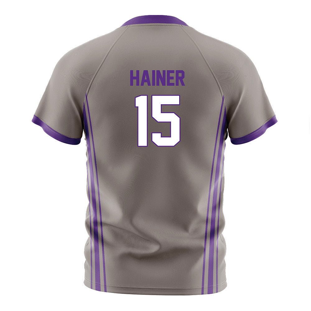 Northwestern - NCAA Men's Soccer : Doug Hainer - Gray Soccer Jersey-1