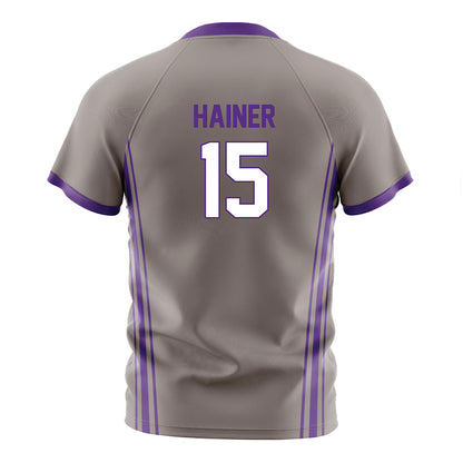 Northwestern - NCAA Men's Soccer : Doug Hainer - Gray Soccer Jersey-1