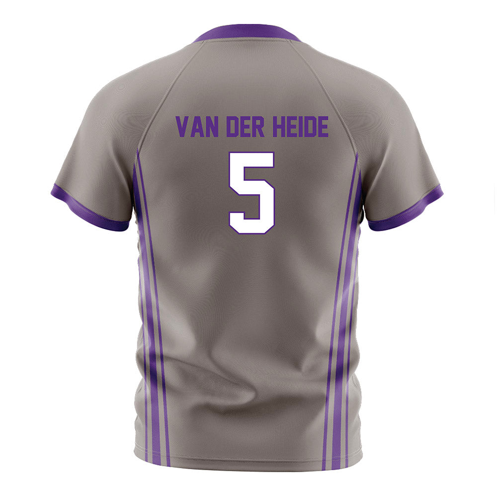 Northwestern - NCAA Men's Soccer : Dimas Van der Heide - Gray Soccer Jersey-1