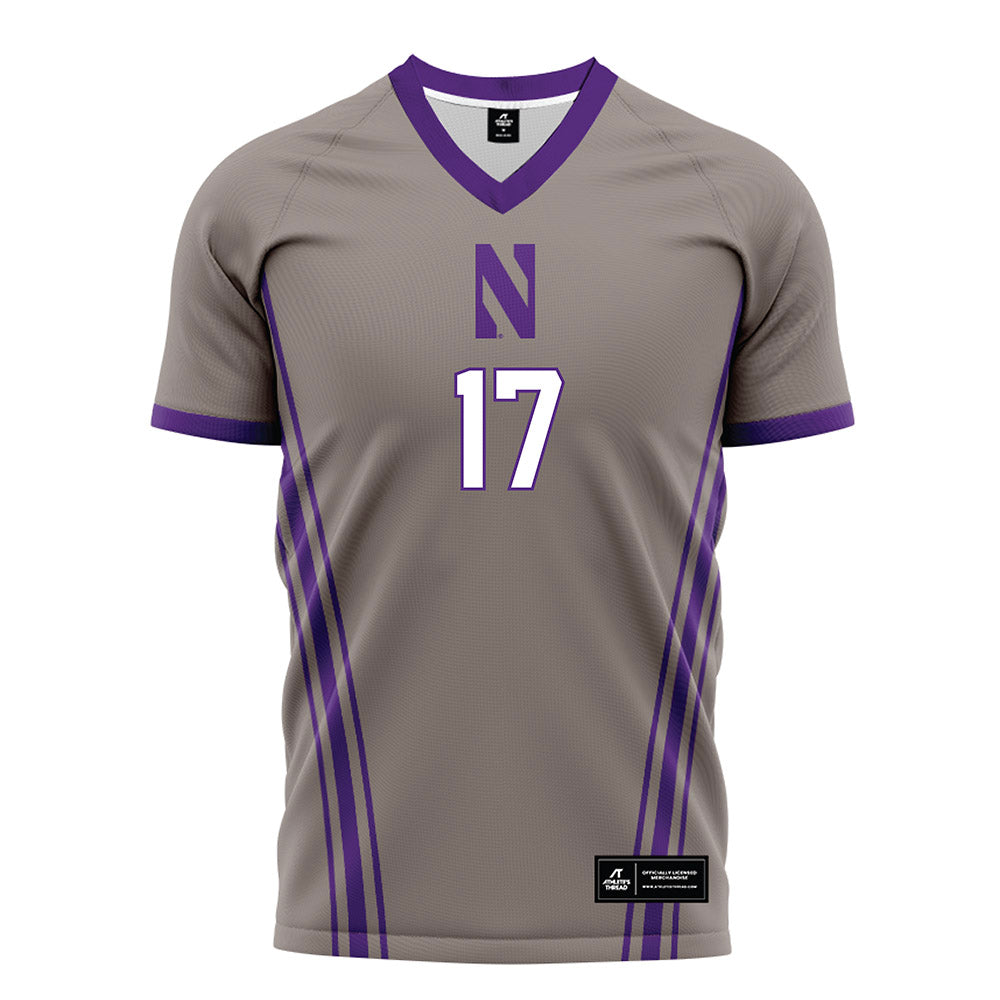 Northwestern - NCAA Women's Soccer : Presley Nevadomsky - Gray Soccer Jersey-0