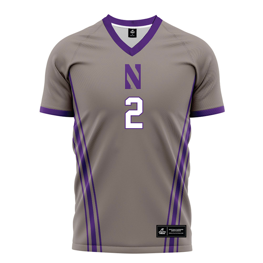 Northwestern - NCAA Women's Soccer : Liz Cardwell - Gray Soccer Jersey-0