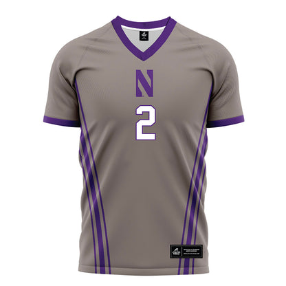 Northwestern - NCAA Women's Soccer : Liz Cardwell - Gray Soccer Jersey-0