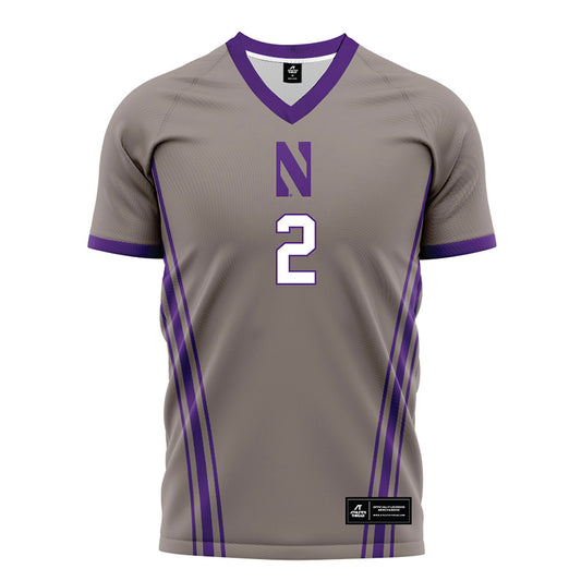 Northwestern - NCAA Women's Soccer : Liz Cardwell - Gray Soccer Jersey-0