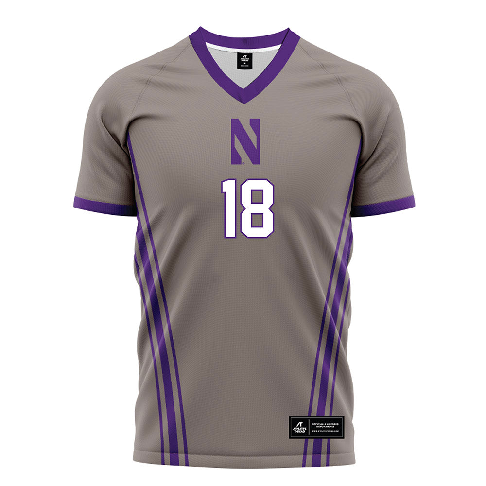 Northwestern - NCAA Women's Soccer : Holland Carey - Gray Soccer Jersey-0
