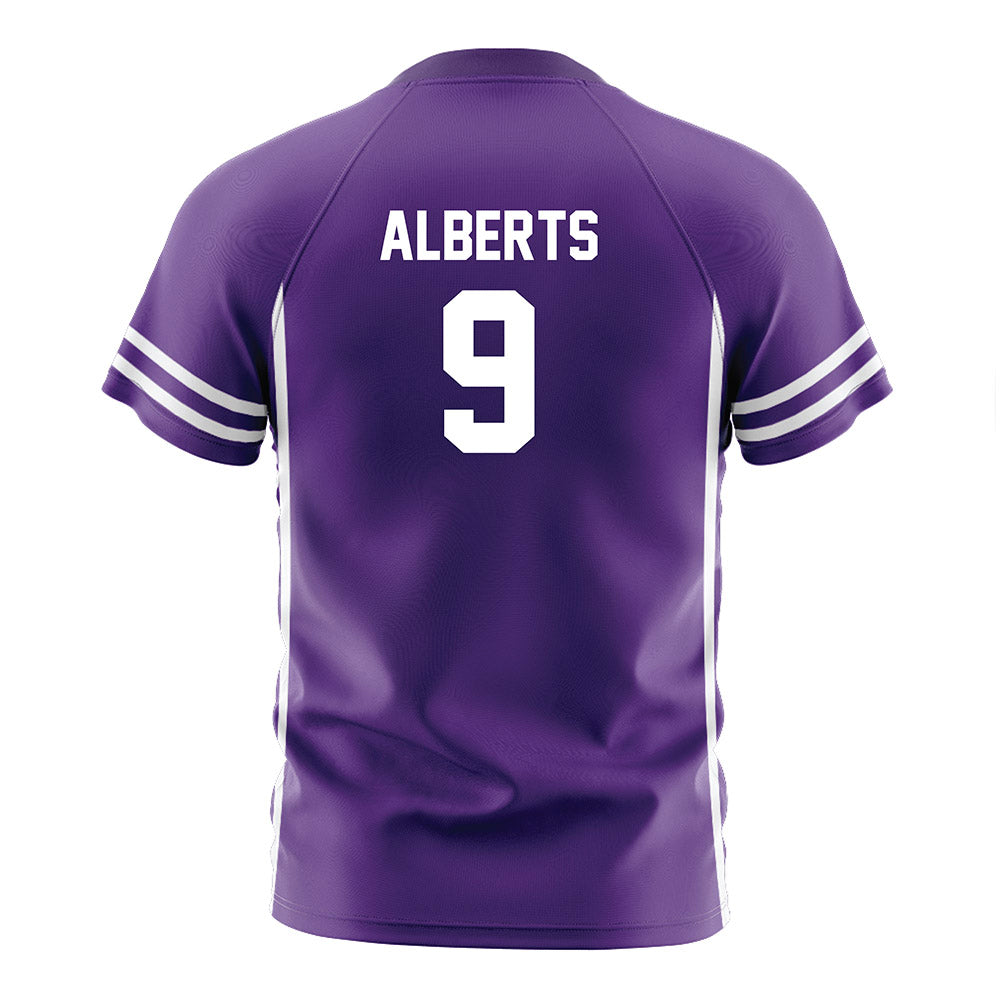 Northwestern - NCAA Women's Soccer : Audrey Alberts - Purple Soccer Jersey-1