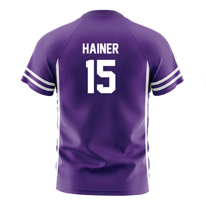 Northwestern - NCAA Men's Soccer : Doug Hainer - Purple Soccer Jersey-1