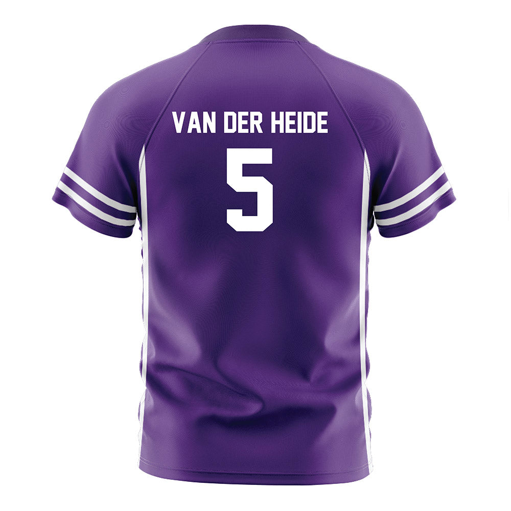 Northwestern - NCAA Men's Soccer : Dimas Van der Heide - Purple Soccer Jersey-1