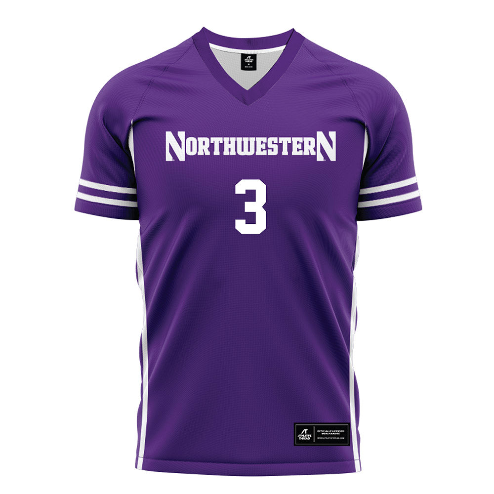 Northwestern - NCAA Women's Soccer : Maddie Finnerty - Purple Soccer Jersey-0