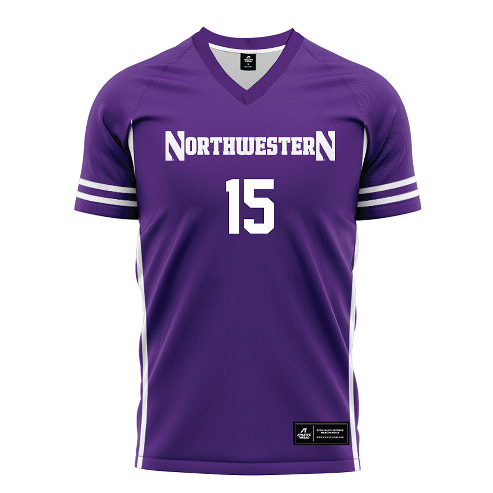 Northwestern - NCAA Men's Soccer : Doug Hainer - Purple Soccer Jersey-0