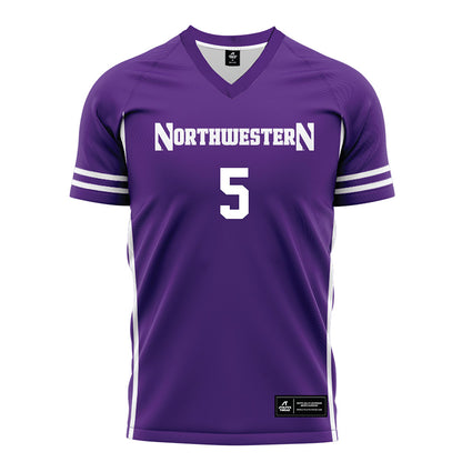 Northwestern - NCAA Men's Soccer : Dimas Van der Heide - Purple Soccer Jersey-0