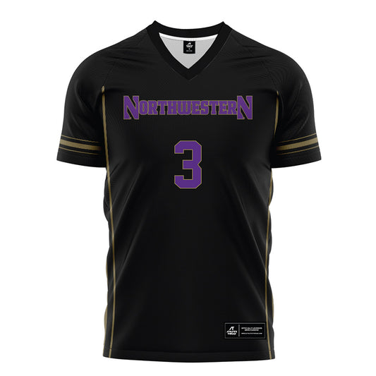 Northwestern - NCAA Women's Soccer : Maddie Finnerty - Black Soccer Jersey-0