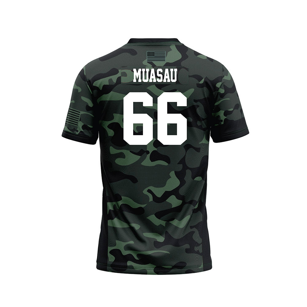 Hawaii - NCAA Football : Sergio Muasau - Camo Football Jersey