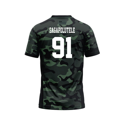 Hawaii - NCAA Football : Joshua Sagapolutele - Camo Football Jersey-1