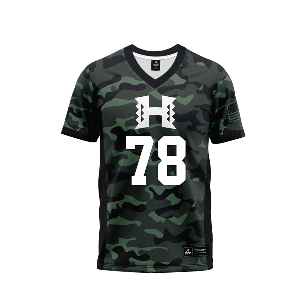 Hawaii - NCAA Football : Blaine Decambra - Camo Football Jersey-0