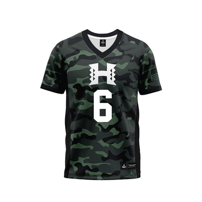 Hawaii - NCAA Football : Dekel Crowdus - Camo Football Jersey