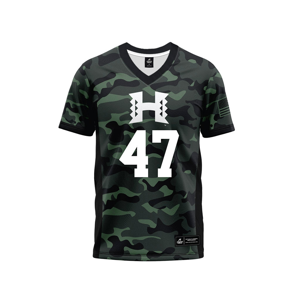 Hawaii - NCAA Football : Christian Vaughn - Camo Football Jersey-0