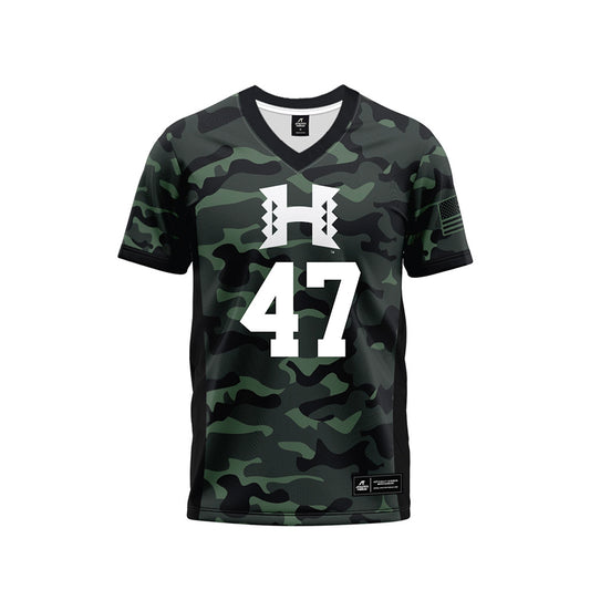Hawaii - NCAA Football : Christian Vaughn - Camo Football Jersey-0