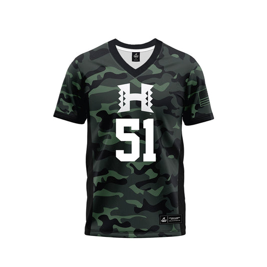 Hawaii - NCAA Football : LesterLaisene Lagafuaina - Camo Football Jersey-0