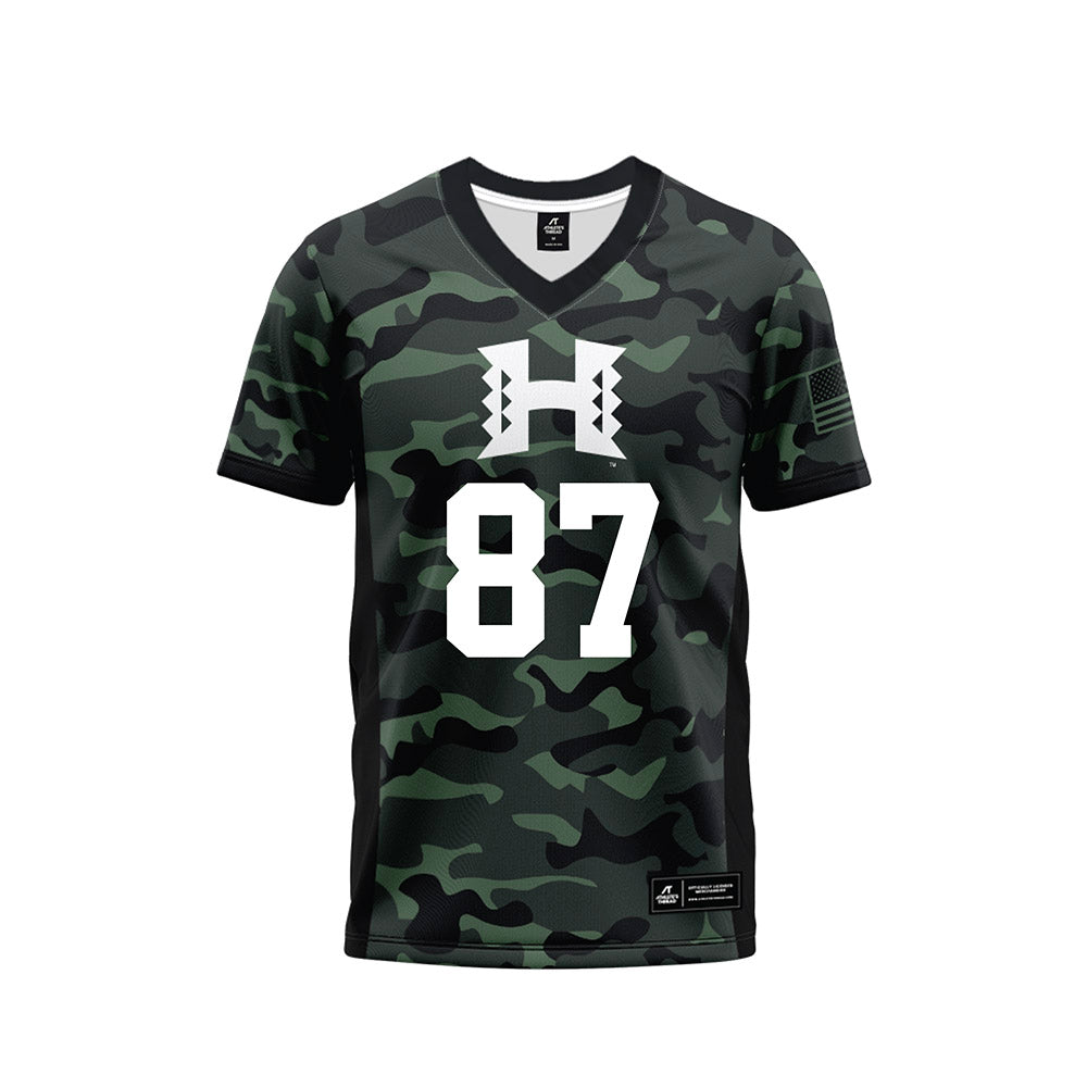 Hawaii - NCAA Football : Devon Tauaefa - Camo Football Jersey-0
