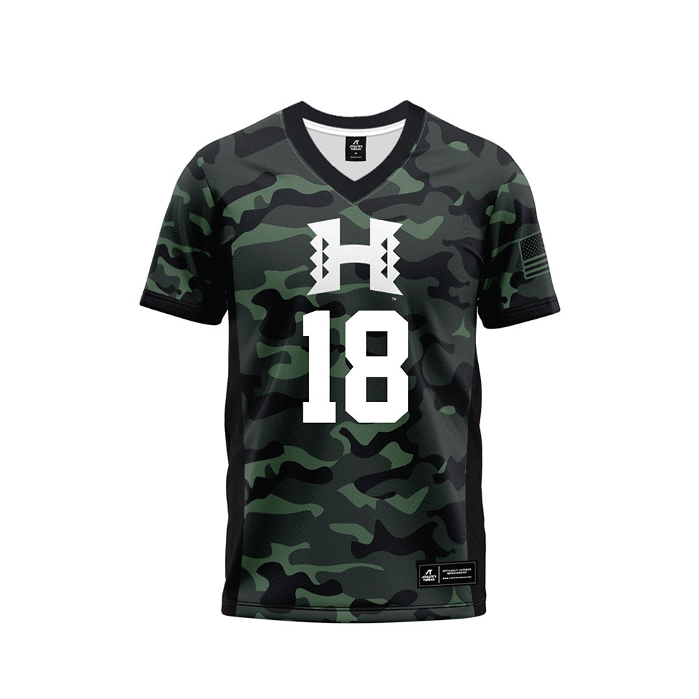Hawaii - NCAA Football : Caleb Freeman - Camo Football Jersey-0