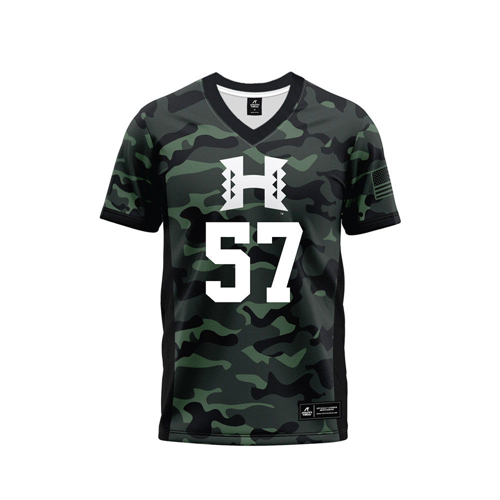 Hawaii - NCAA Football : Jackie Johnson III - Camo Football Jersey-0
