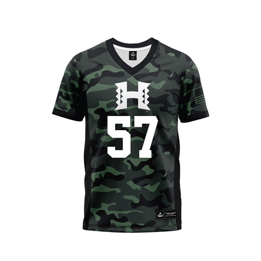 Hawaii - NCAA Football : Jackie Johnson III - Camo Football Jersey-0