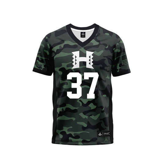 Hawaii - NCAA Football : Riis Weber - Camo Football Jersey-0
