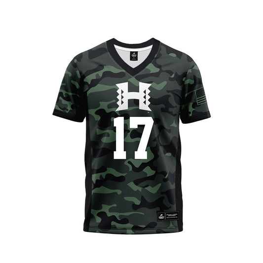 Hawaii - NCAA Football : Kansei Matsuzawa - Camo Football Jersey-0