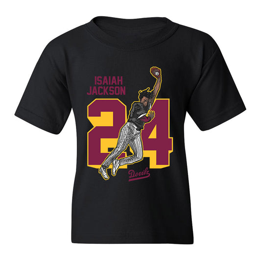 Arizona State - NCAA Baseball : Isaiah Jackson - Youth T-Shirt Individual Caricature