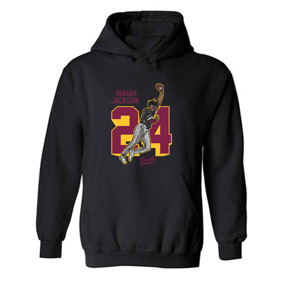 Arizona State - NCAA Baseball : Isaiah Jackson - Hooded Sweatshirt Individual Caricature