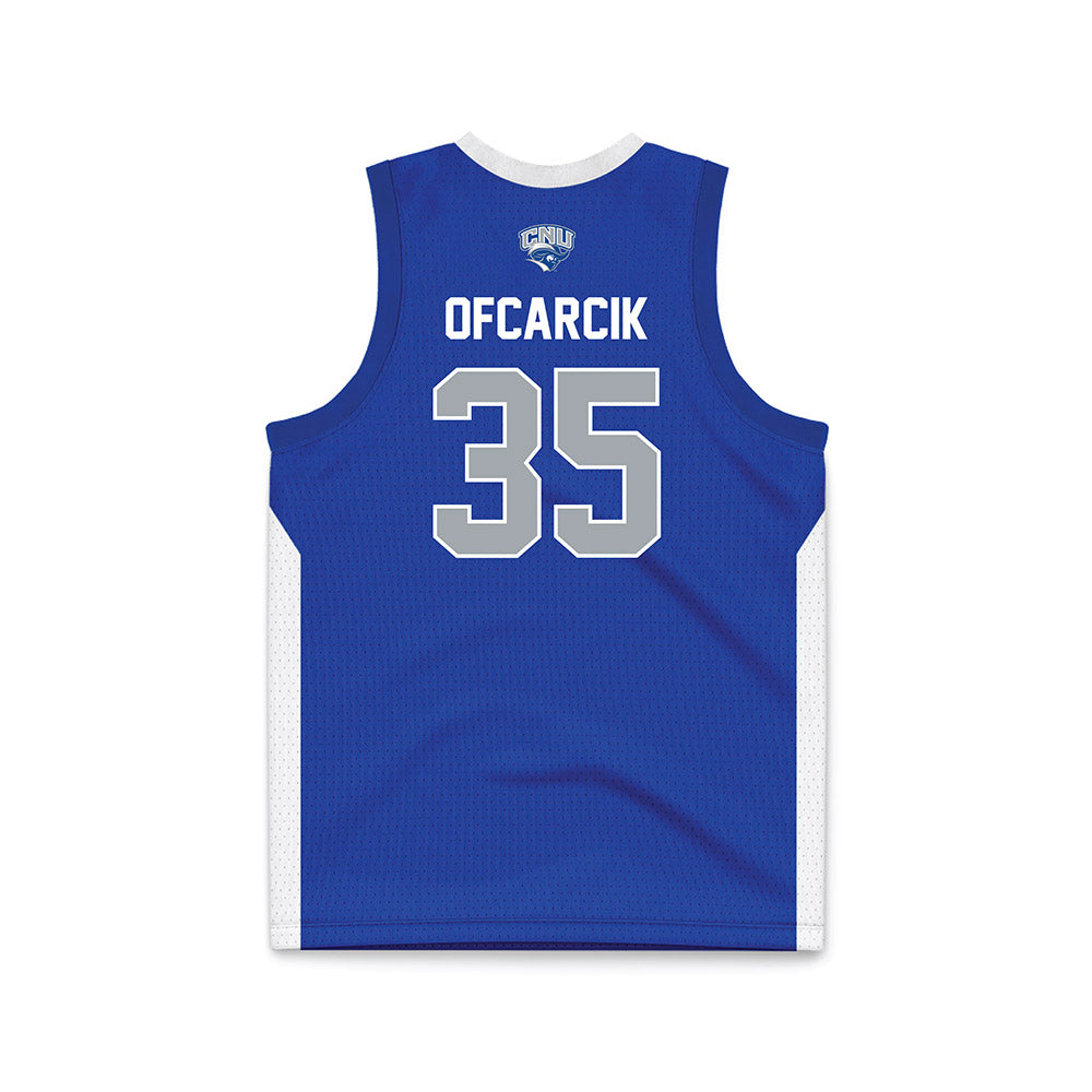 CNU - NCAA Men's Basketball : Jason Ofcarcik - Blue Basketball Jersey-1