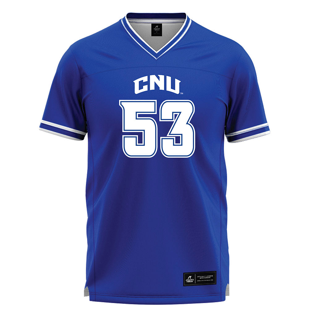 CNU - NCAA Men's Lacrosse : James Earls - Blue Lacrosse Jersey -0