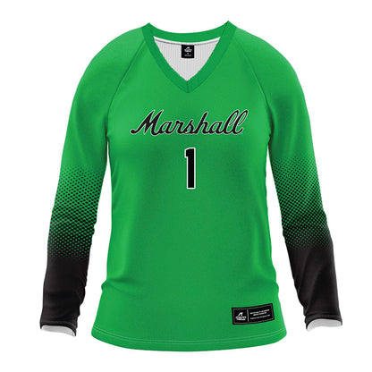 Marshall - NCAA Women's Volleyball : Audrey Geer - Green Volleyball Jersey-0