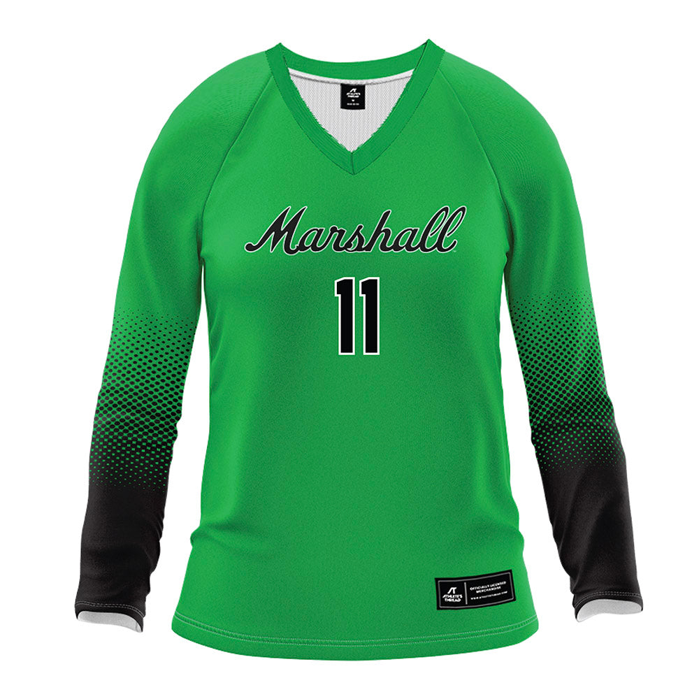 Marshall - NCAA Women's Volleyball : Emma Barnett - Green Volleyball Jersey-0
