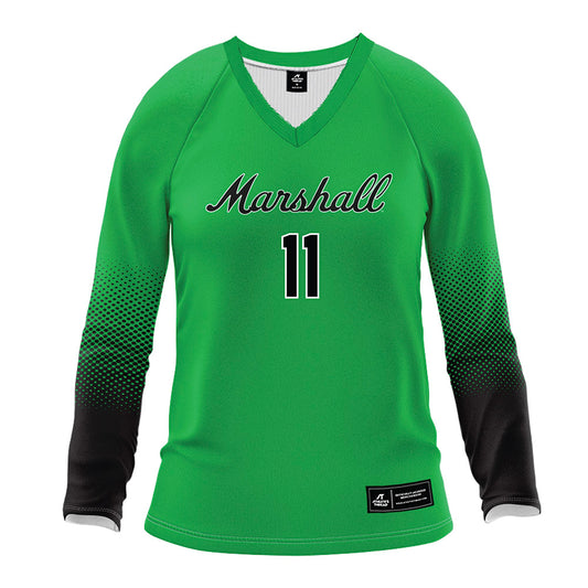Marshall - NCAA Women's Volleyball : Emma Barnett - Green Volleyball Jersey-0