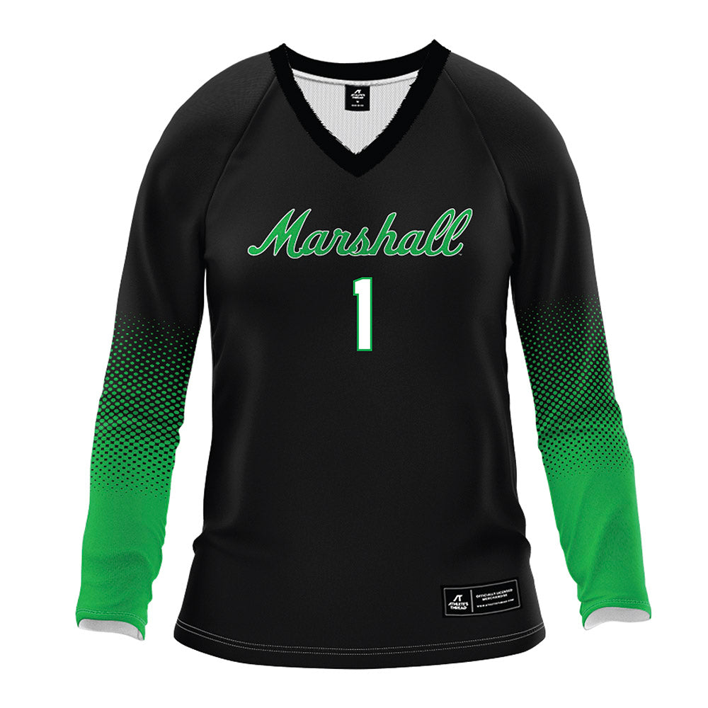 Marshall - NCAA Women's Volleyball : Audrey Geer - Black Volleyball Jersey-0