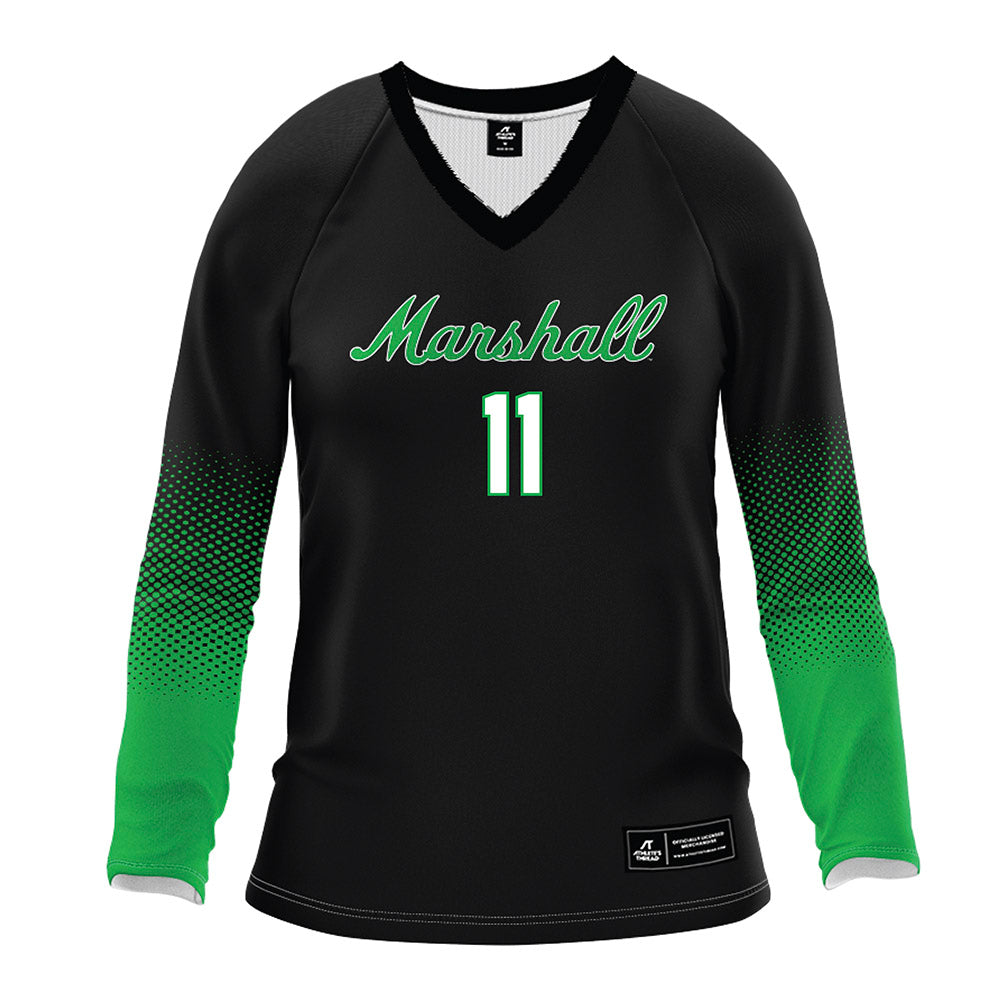 Marshall - NCAA Women's Volleyball : Emma Barnett - Black Volleyball Jersey-0