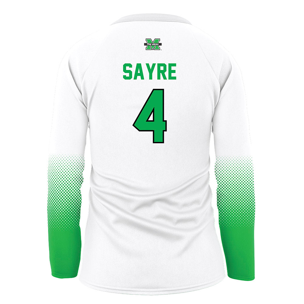 Marshall - NCAA Women's Volleyball : Emma Sayre - White Volleyball Jersey