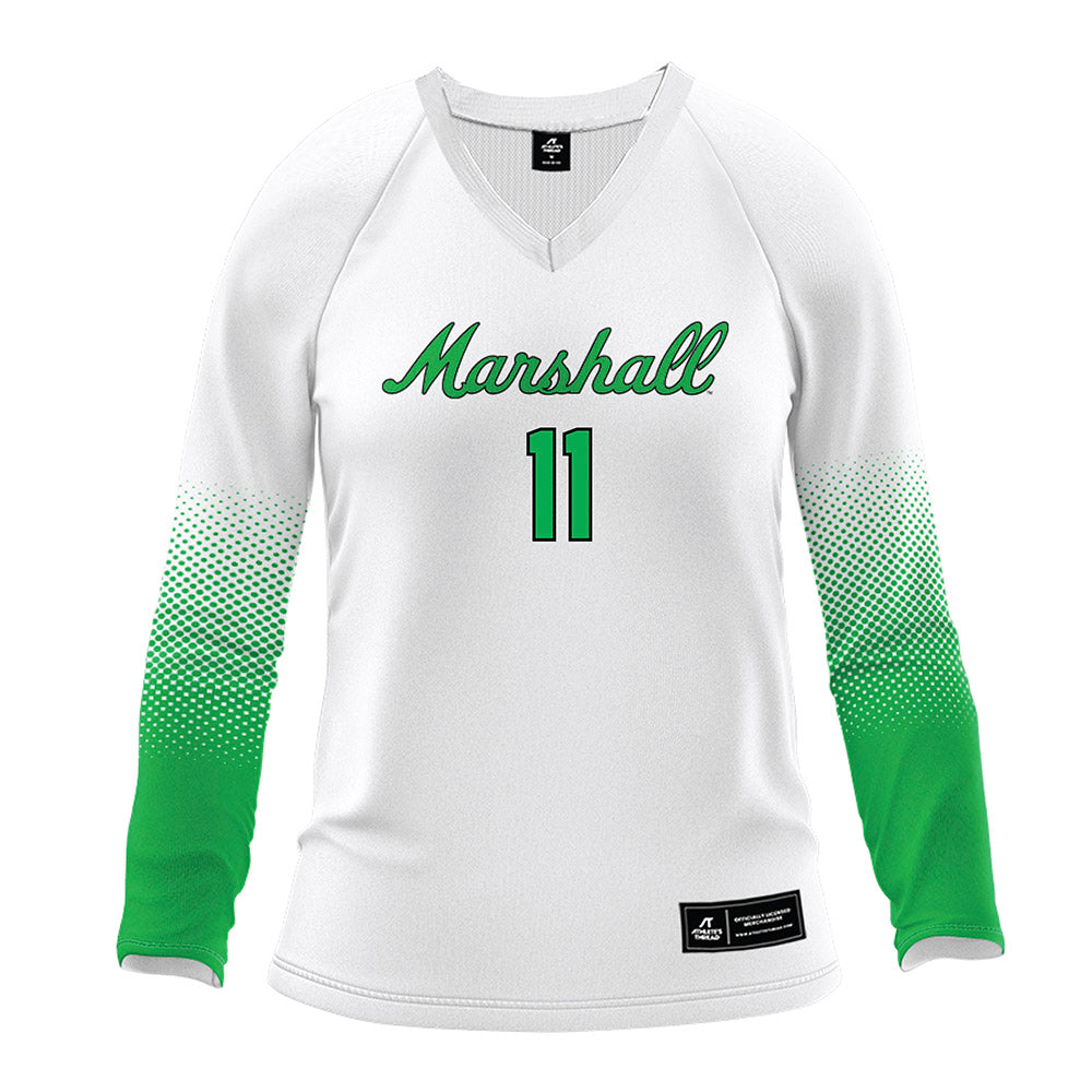 Marshall - NCAA Women's Volleyball : Emma Barnett - White Volleyball Jersey-0