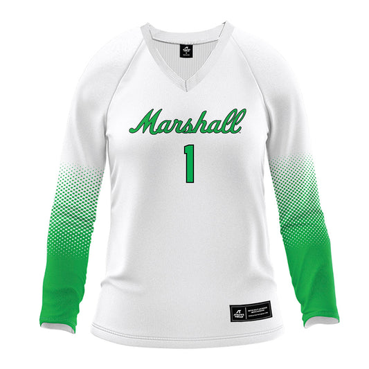 Marshall - NCAA Women's Volleyball : Audrey Geer - White Volleyball Jersey-0
