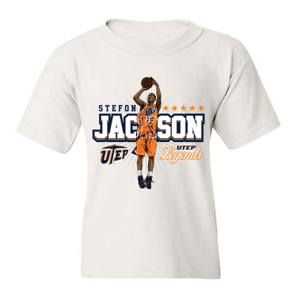 UTEP - Men's Basketball Legends : Stefon Jackson - Youth T-Shirt-0