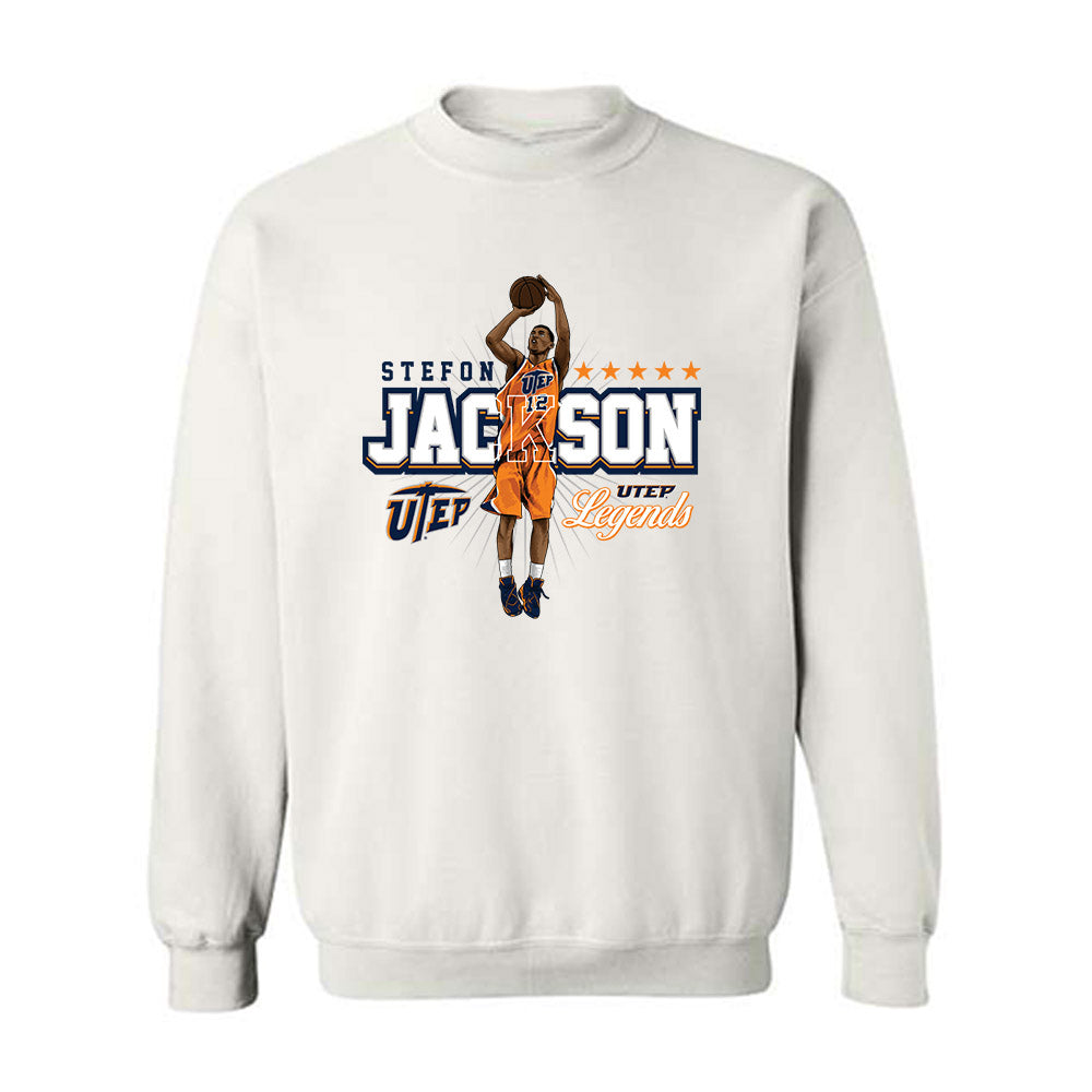 UTEP - Men's Basketball Legends : Stefon Jackson - Crewneck Sweatshirt-0