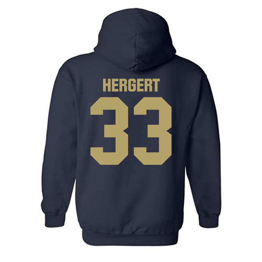 UC Davis - NCAA Football : Conner Hergert - Classic Shersey Hooded Sweatshirt-1