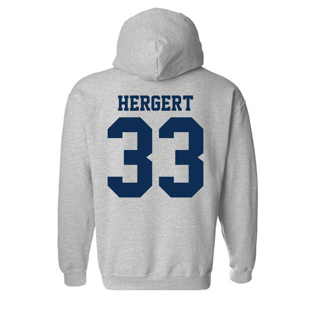UC Davis - NCAA Football : Conner Hergert - Classic Shersey Hooded Sweatshirt-1